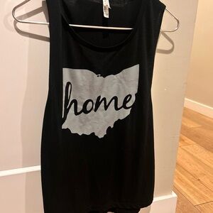 Bella Canvas Ohio Black Tank Top with Gray Print